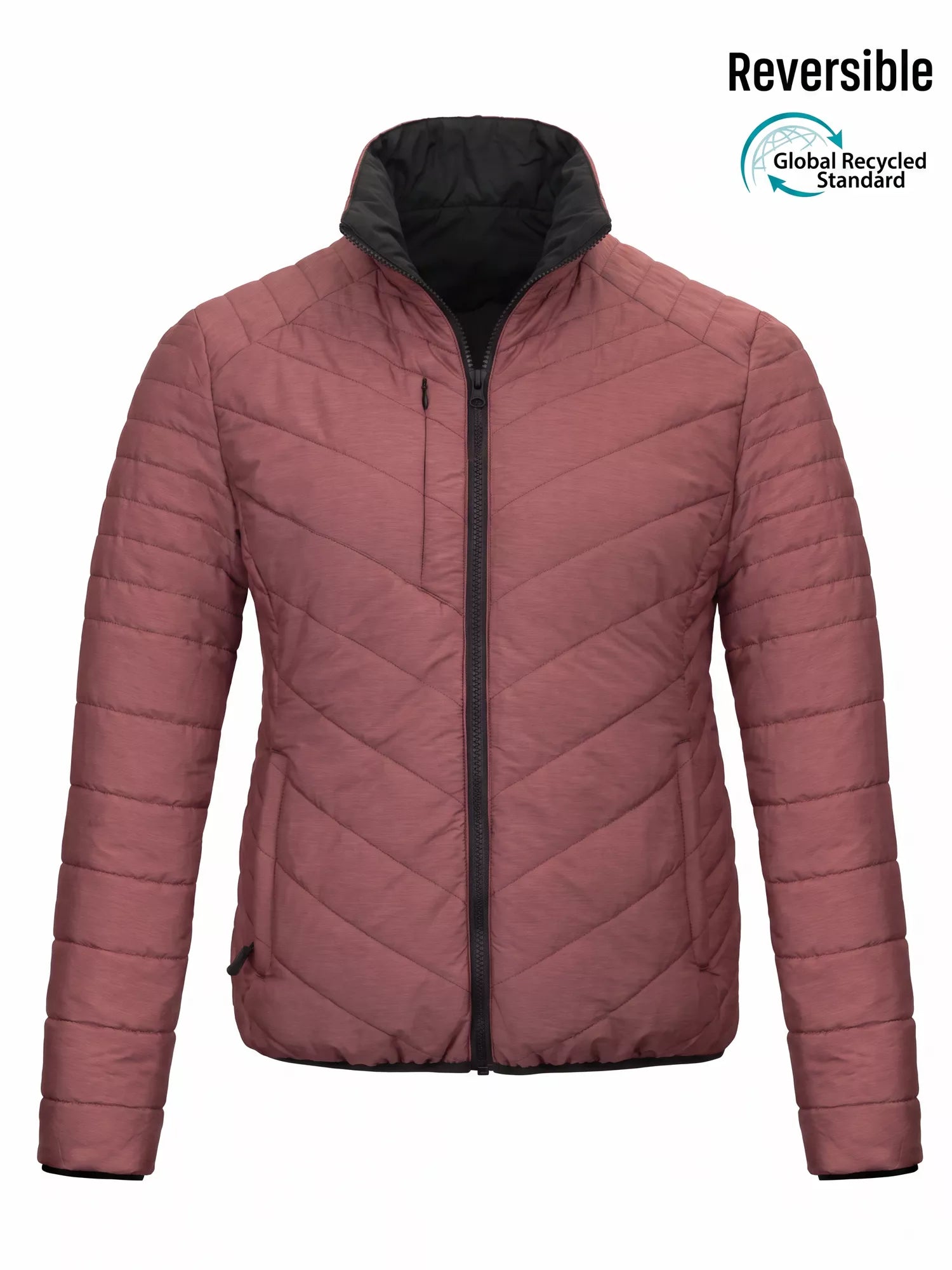 Parka Reversible Mujer Absolute Zero Z-3100 – Thinsulate™ + Nylon Reciclado, Dos Looks en Una Prenda | Negro y Malva