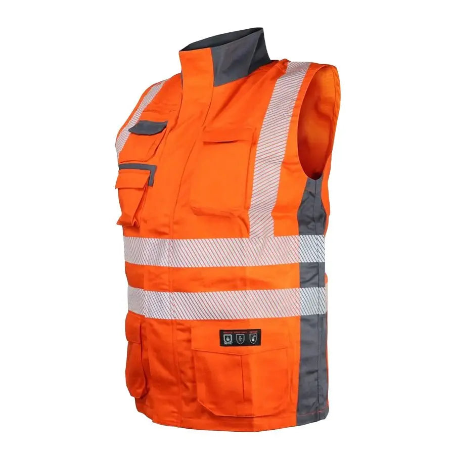 Chaleco Geólogo Ignífugo NFPA + 13034 Naranja - Gris - Anditek