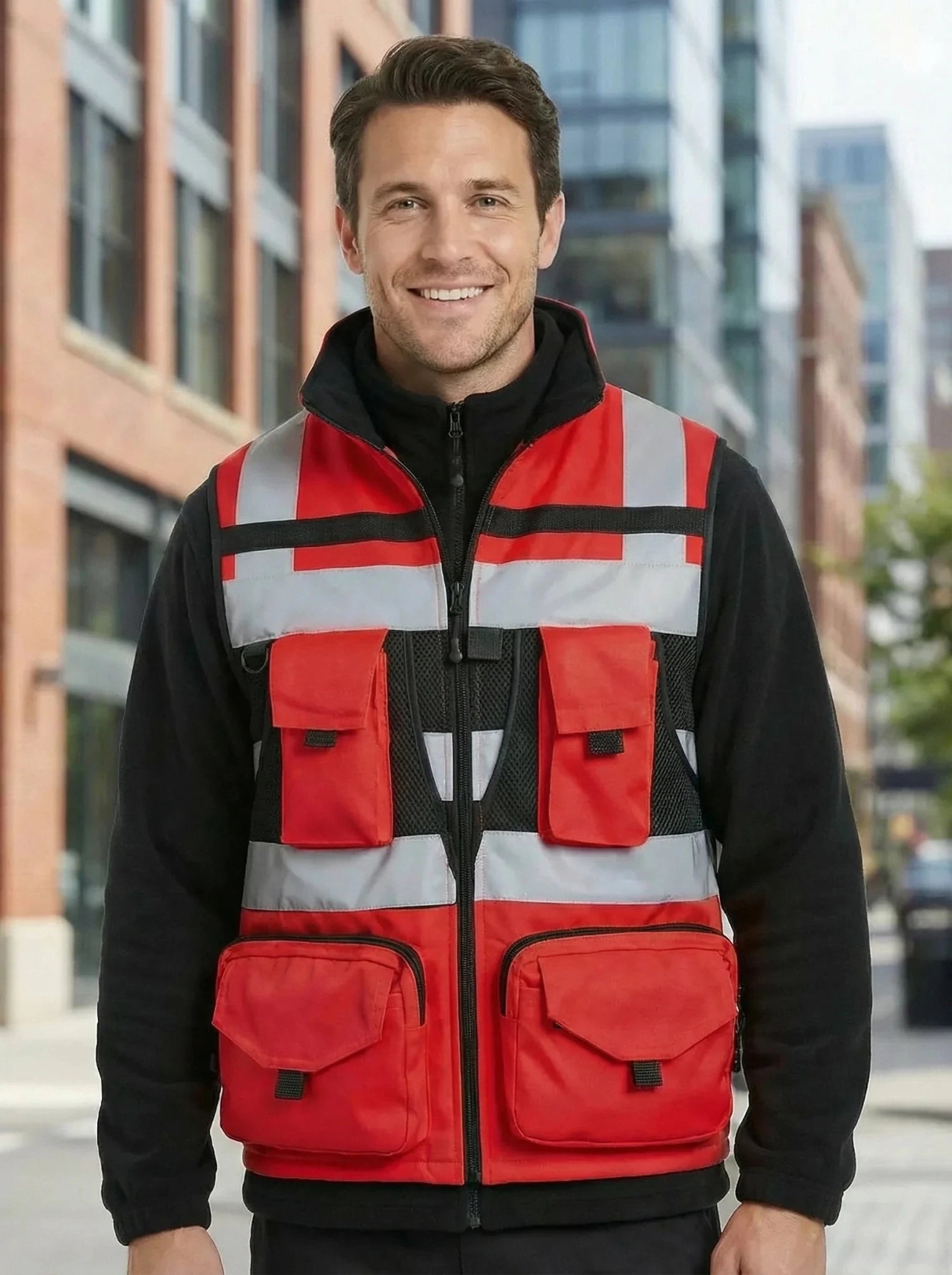 Chaleco Geólogo Miner Rojo con Cuello - Anditek