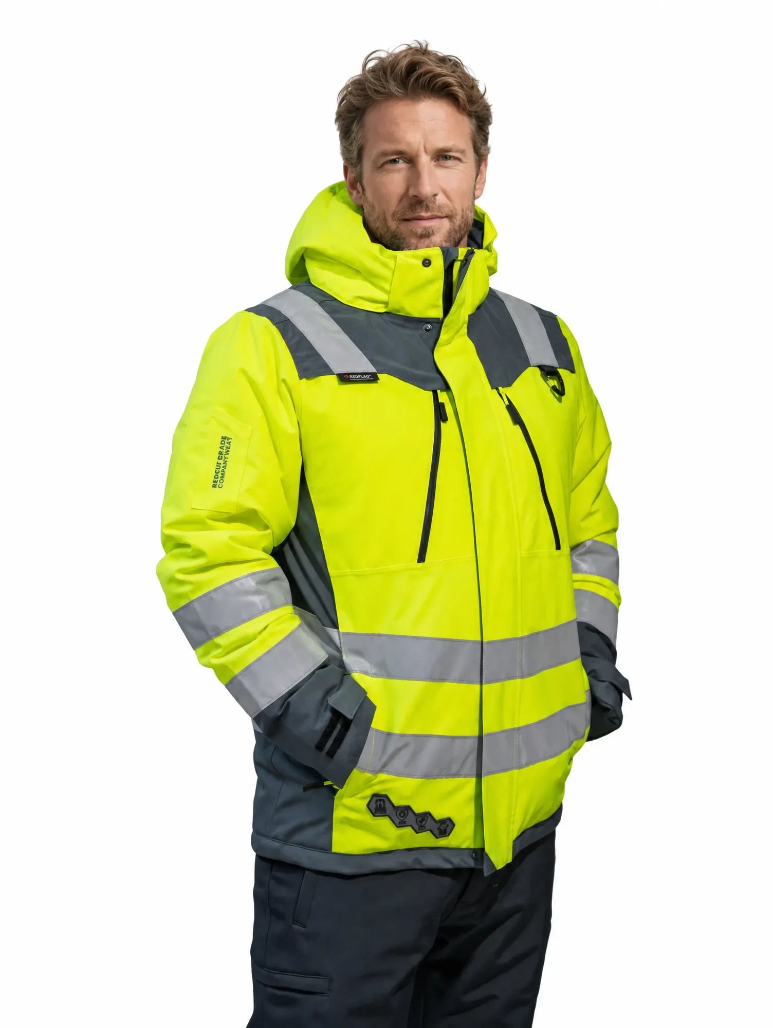 Parka Peregrin Orbital Hombre High Vis Naranjo y Amarillo – Impermeable Térmica EN 343 Clase 3:2