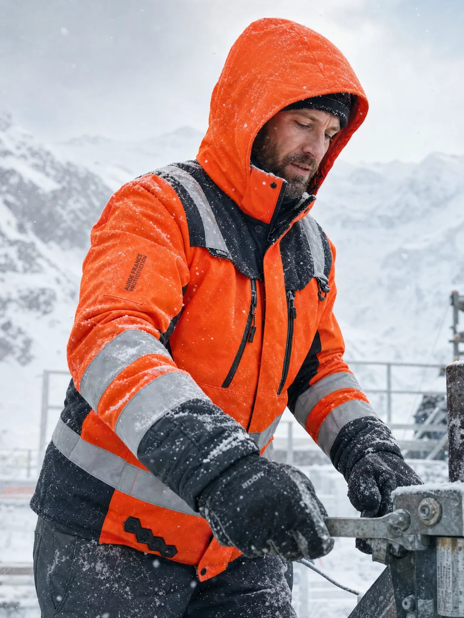 Parka Peregrin Orbital Hombre High Vis Naranjo y Amarillo – Impermeable Térmica EN 343 Clase 3:2