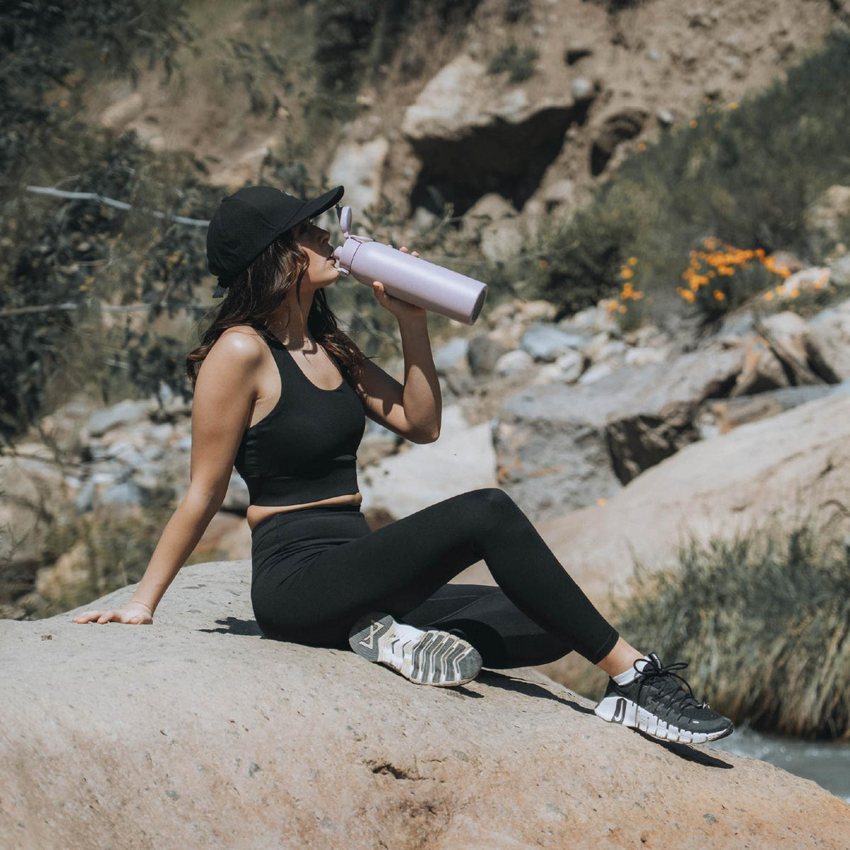 Calza deportiva mujer legging de tiro alto Bergenia, Lhotse