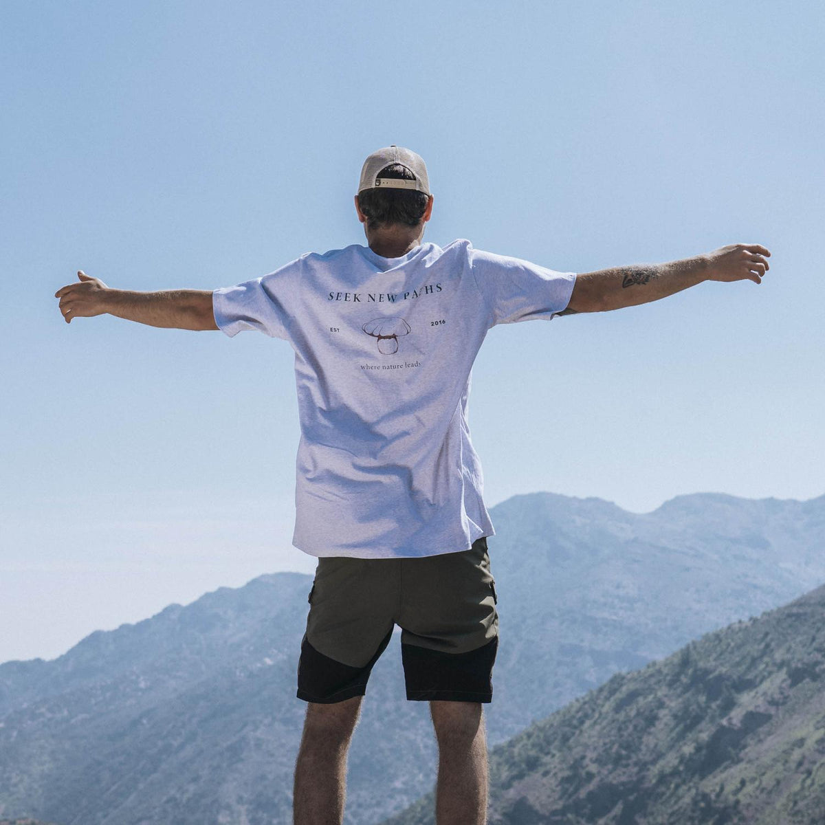 Polera hombre de algodón con estampado Boletus Loyo, Lhotse