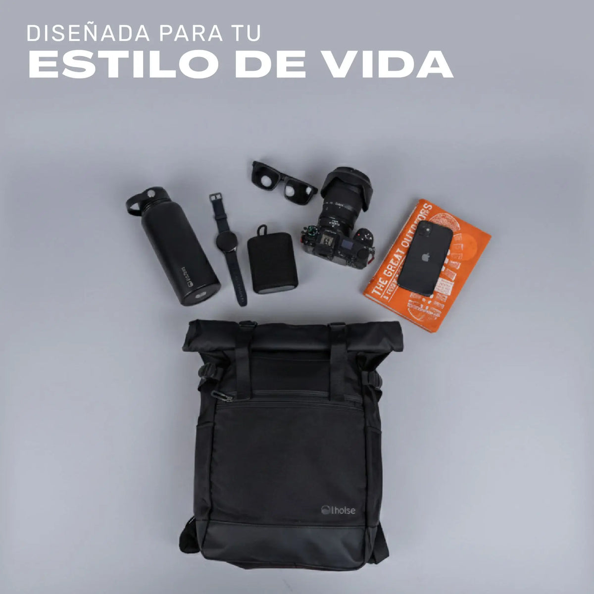 Mochila Volcano 19L detalle de compartimentos