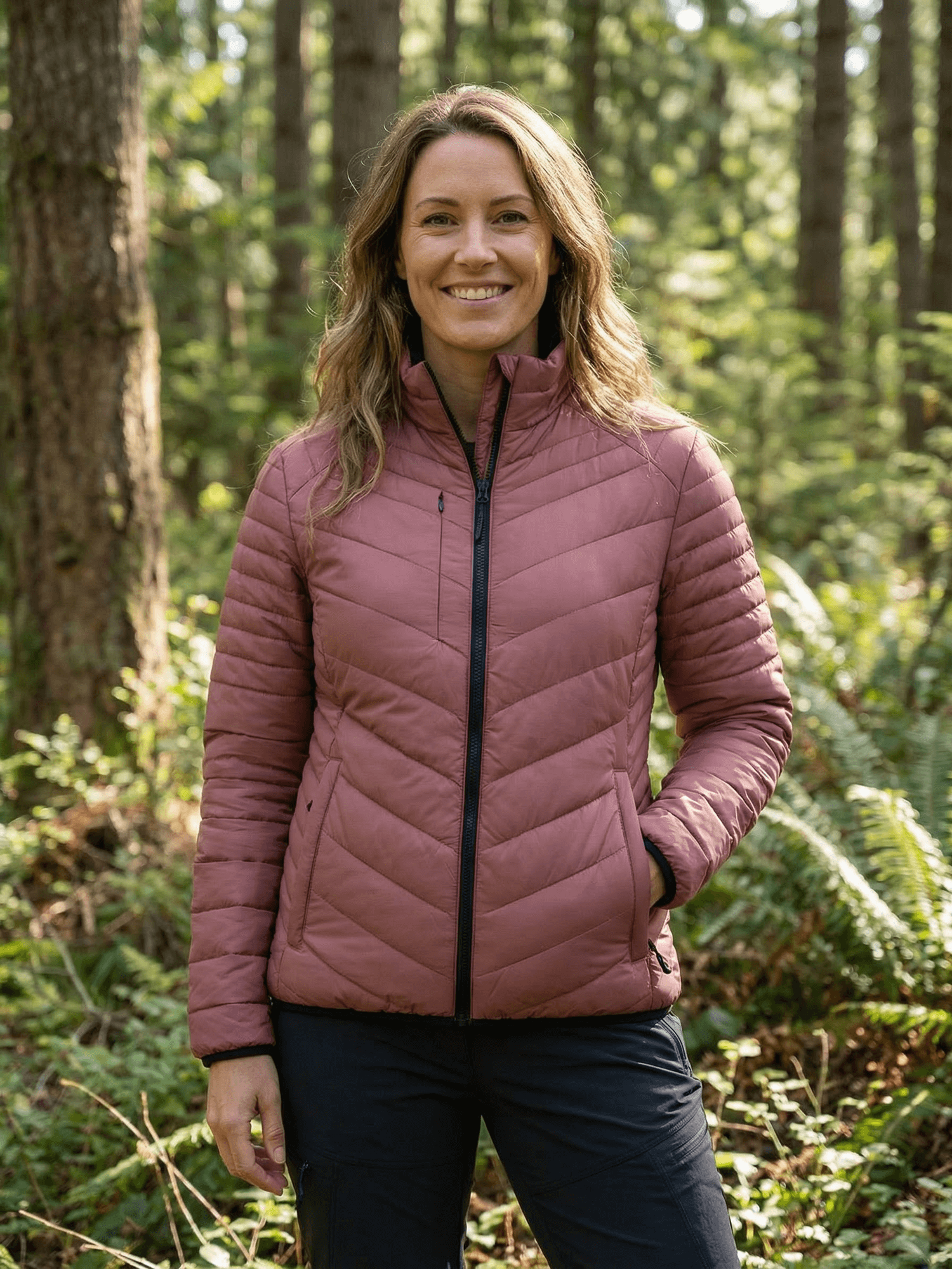 Parka Reversible para Mujer con Thinsulate Z - 3100 Negro/Malva - Anditek