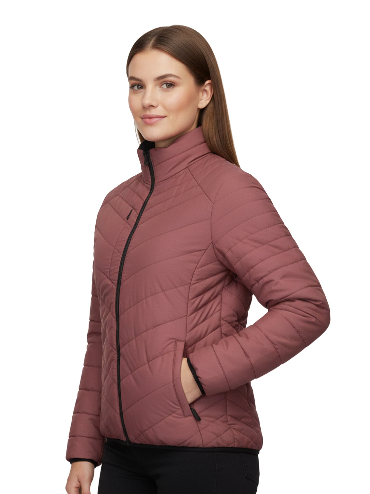 Parka Reversible Thinsulate Mujer Z - 3100 Negro/Malva - Anditek