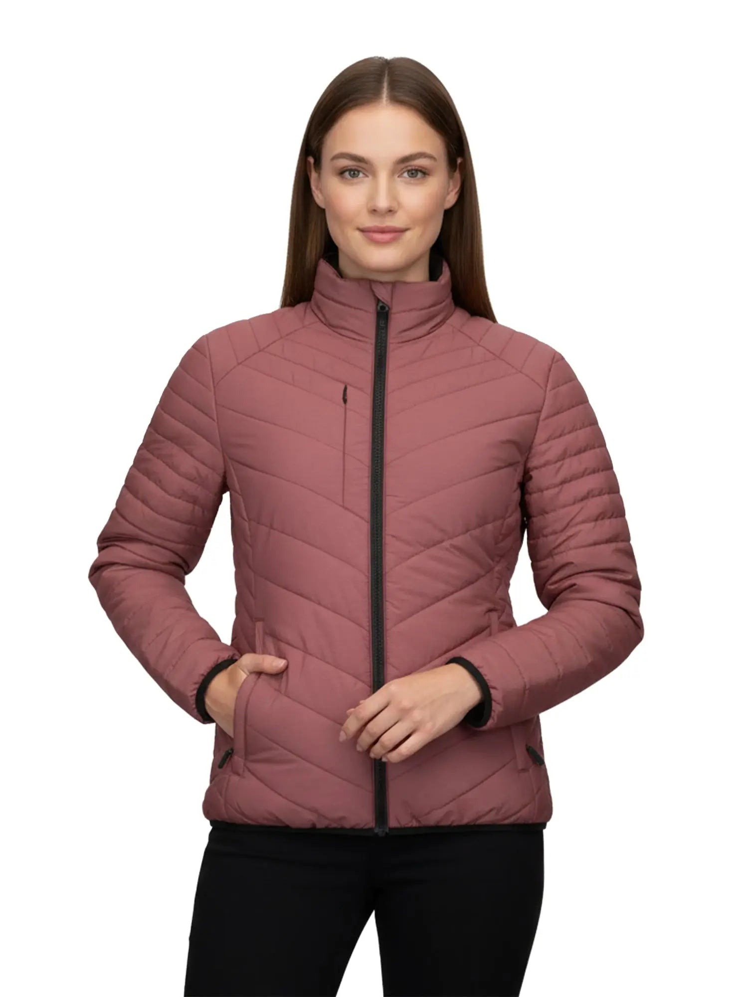 Parka Reversible Thinsulate Mujer Z - 3100 Negro/Malva - Anditek