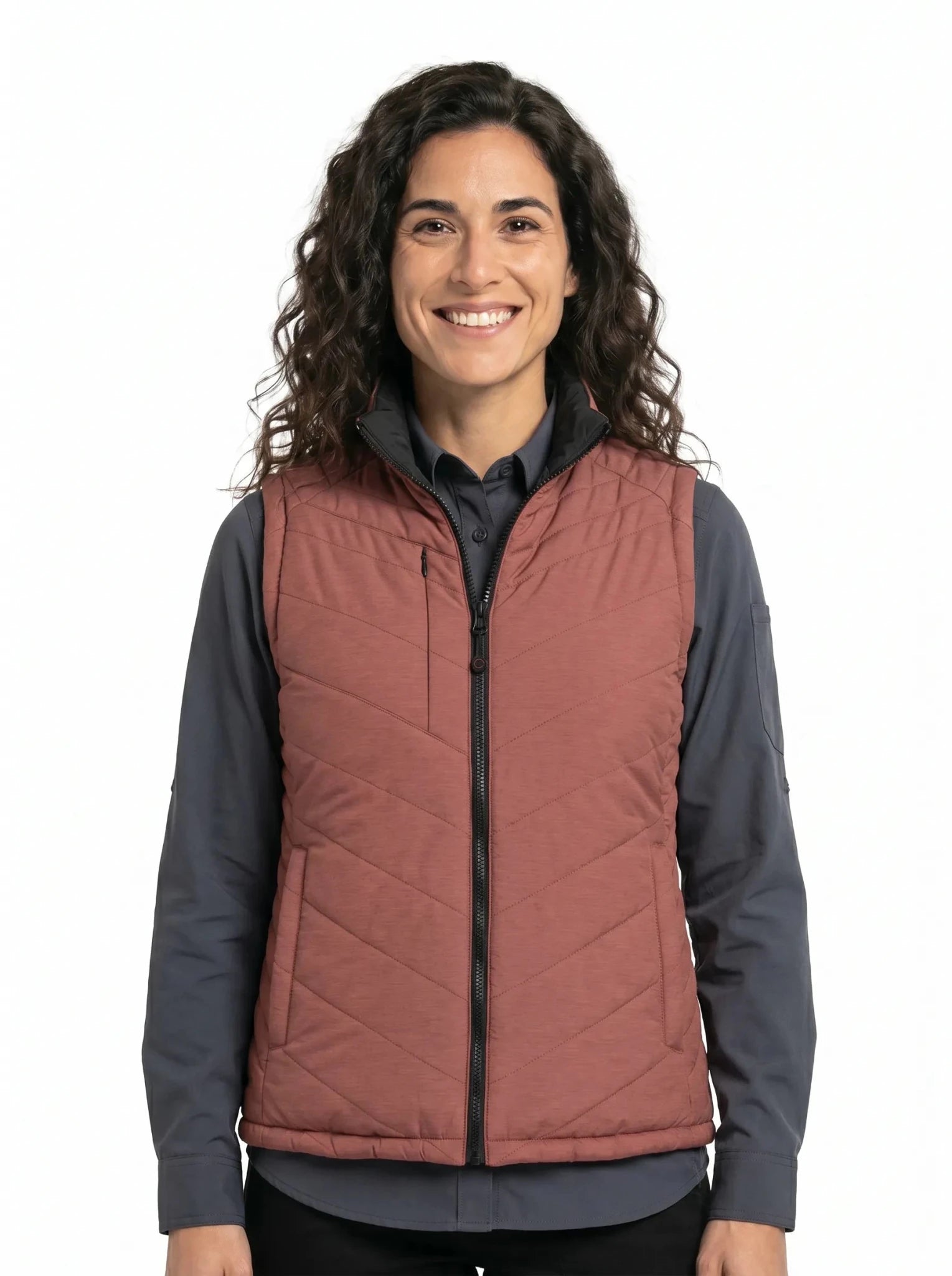 Parka Sin Manga Reversible Thinsulate Mujer Negro/Malva Z - 2100 Absolute Zero - Anditek