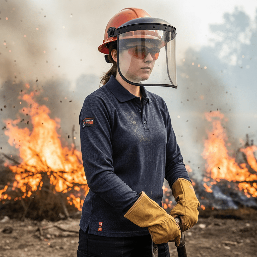 Polera Ignífuga Absolute Fire Mujer NFPA Azul - Anditek