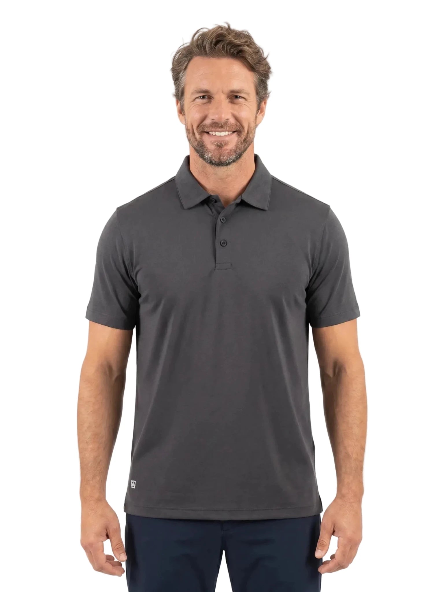 Polera Técnica Hombre Oxwear Amur – Tejido Cationic Transpirable Negro y Azul Patrol Chile - Anditek