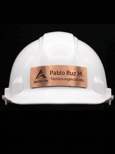 Placa para cascos Logo + textos