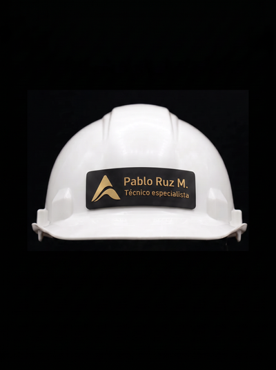 Placa para cascos Logo + textos