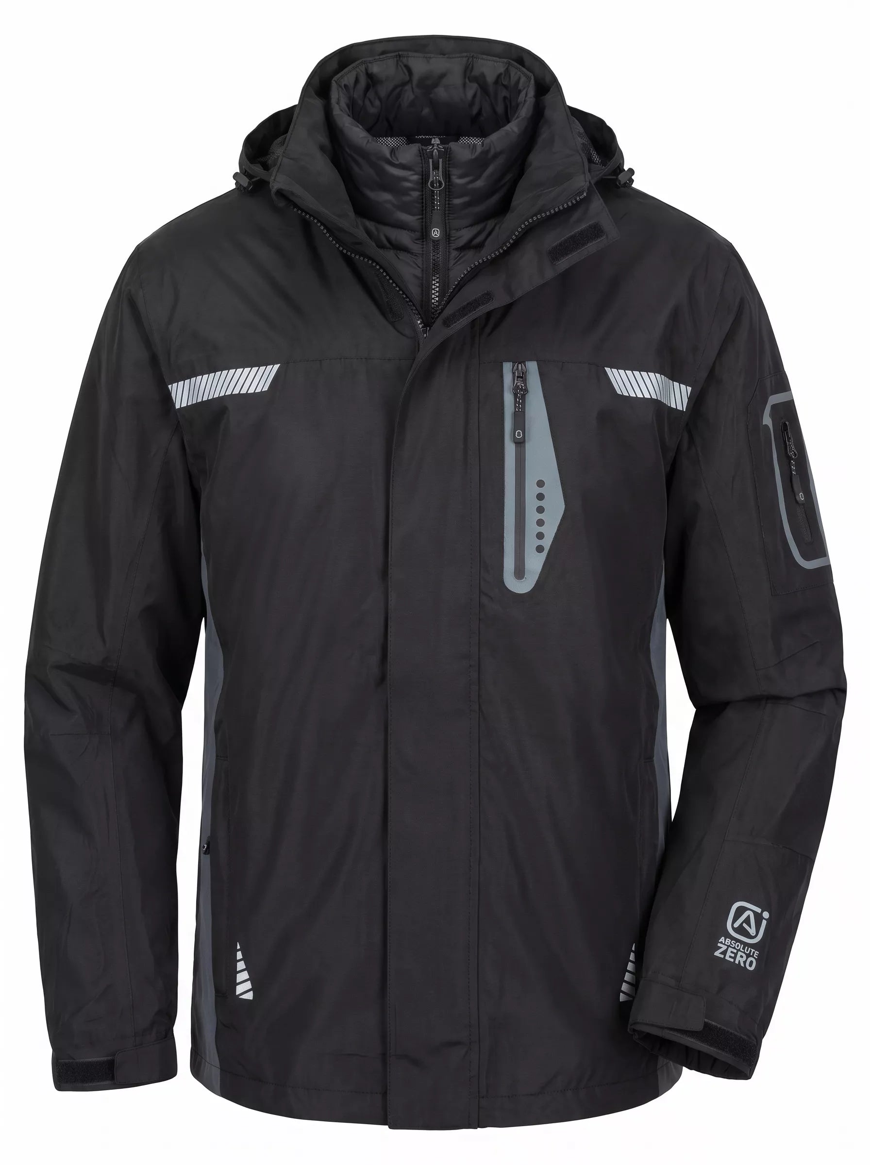 Parka Térmica Impermeable 3 en 1 Hombre Absolute Zero Negro Z-8000