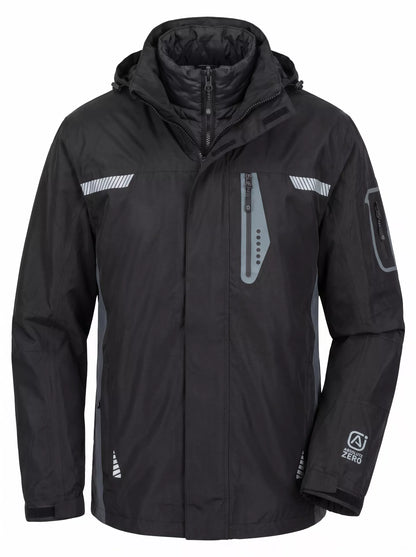 Parka Térmica Impermeable 3 en 1 Hombre Absolute Zero Negro Z-8000