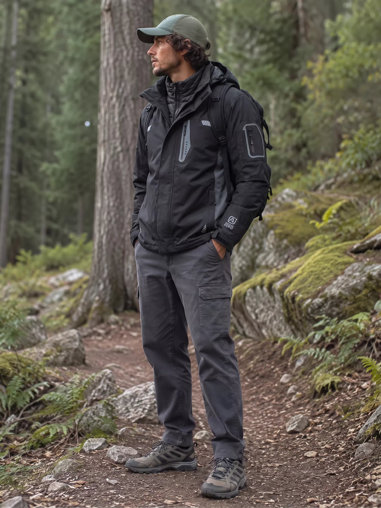 Parka Térmica Impermeable 3 en 1 Hombre Absolute Zero Negro Z-8000