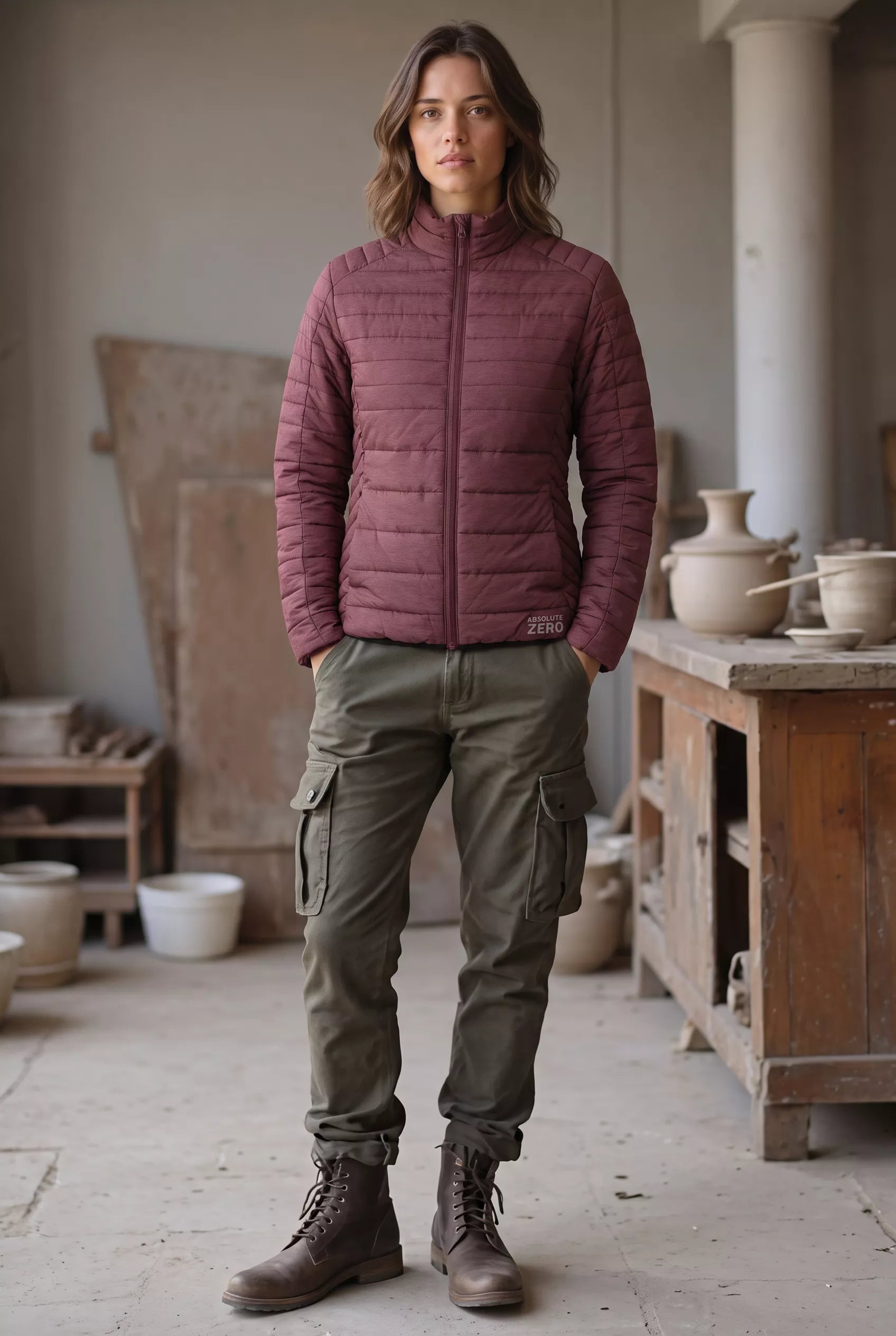 Parka Reversible Mujer Absolute Zero Z-3100 – Thinsulate™ + Nylon Reciclado, Dos Looks en Una Prenda | Negro y Malva