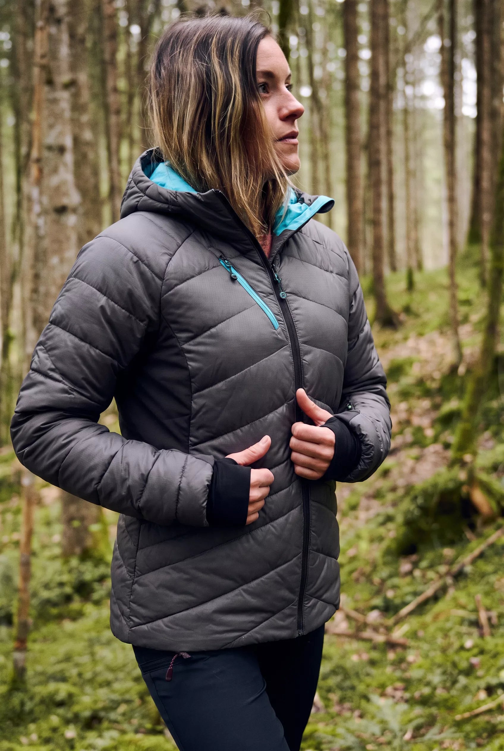 Parka Térmica Mujer Absolute Zero Thinsulate Gris/Negro Z-9100