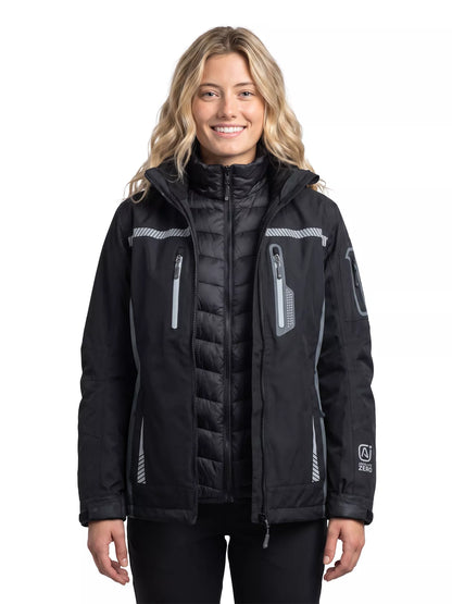 Parka Térmica Impermeable 3 en 1 Mujer Absolute Zero Negro Z-8100
