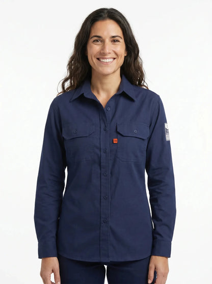 Blusa Ignífuga Antiestática Korvo KFR600 – Certificada NFPA 2112, NFPA 70E y ASTM F1506 con Fibra de Carbono y Protección UV 40+ - Anditek