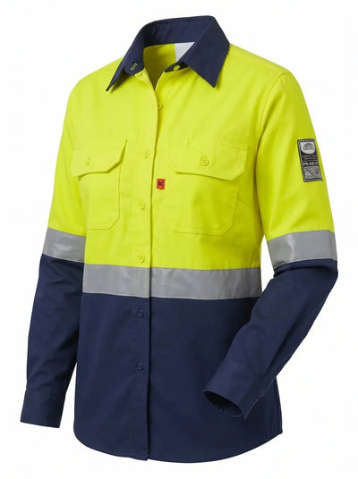 Blusa Ignífuga Antiestática Korvo KFR600 – Certificada NFPA 2112, NFPA 70E y ASTM F1506 con Fibra de Carbono y Protección UV 40+ - Anditek