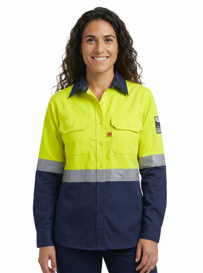 Blusa Ignífuga Antiestática Korvo KFR600 – Certificada NFPA 2112, NFPA 70E y ASTM F1506 con Fibra de Carbono y Protección UV 40+ - Anditek