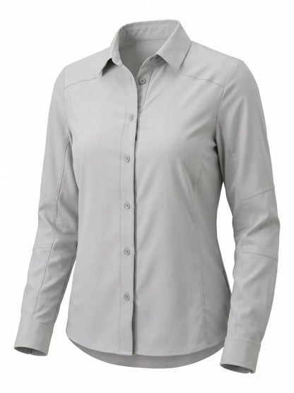 Blusa Técnica Antiácida Mujer OXWEAR Carajás – Tela Elastizada Antidesgarro, UPF 50+ y Corte Slim Fit para Terreno y Oficina - Anditek