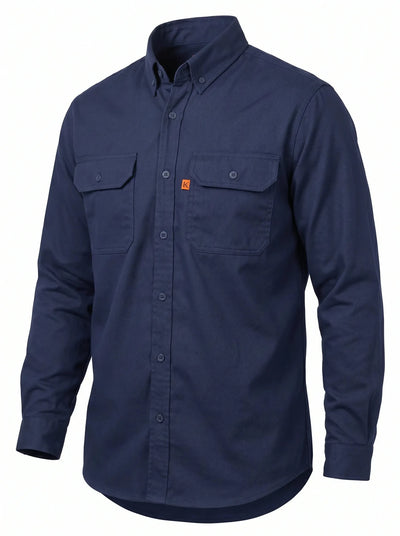 Camisa Ignífuga Antiestática Korvo KFR600 – NFPA 2112 NFPA 70E ASTM F1506 Azul Amarillo Chile - Anditek