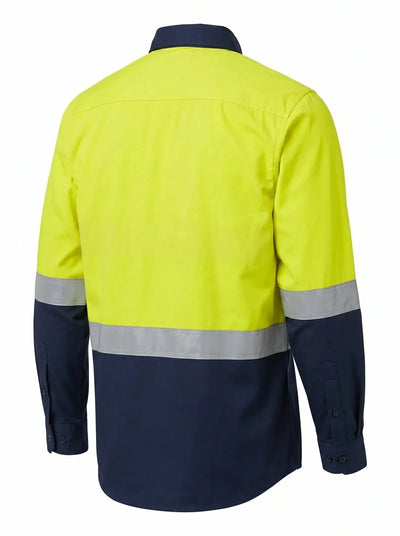 Camisa Ignífuga Antiestática Korvo KFR600 – NFPA 2112 NFPA 70E ASTM F1506 Azul Amarillo Chile - Anditek