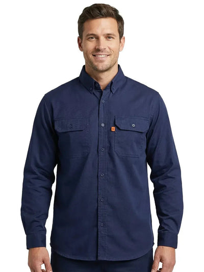 Camisa Ignífuga Antiestática Korvo KFR600 – NFPA 2112 NFPA 70E ASTM F1506 Azul Amarillo Chile - Anditek