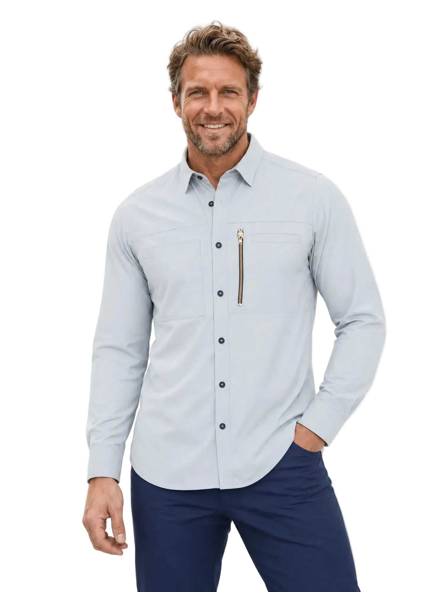 Camisa Técnica Antiácida Hombre Oxwear Kiruna – UPF 50+ Zonas Ventilación Slim Fit Chile - Anditek