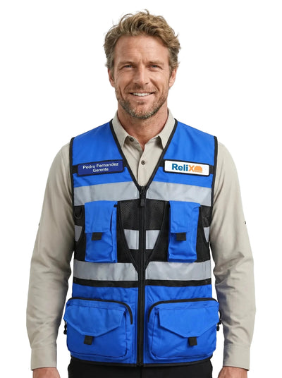 Chaleco Geólogo Azul Activex® – Alta Visibilidad EN 20471 Reflectantes 3M™ Chile - Anditek