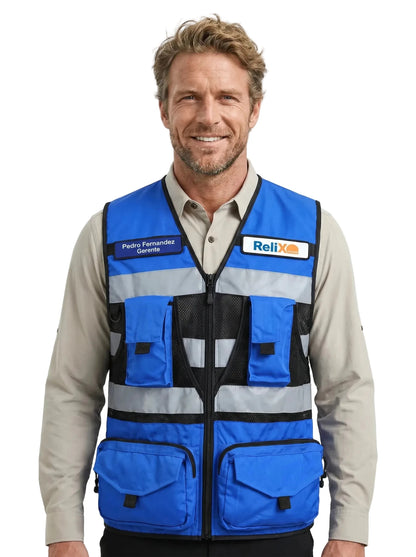 Chaleco Geólogo Azul Activex® – Alta Visibilidad EN 20471 Reflectantes 3M™ Chile - Anditek