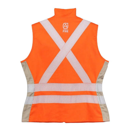 Chaleco Geologo Ignifugo Absolute Fire FRSVT NFPA 13034 Mujer Naranjo – Beige - Anditek