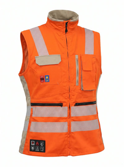 Chaleco Geólogo Ignífugo Mujer Activex® FRSVT – Certificado NFPA 2112, NFPA 70E y EN 13034 con Diseño Anatómico Femenino - Anditek