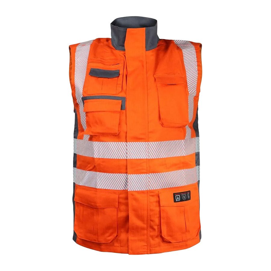 Chaleco Geólogo Ignífugo NFPA + 13034 Naranja - Gris - Anditek