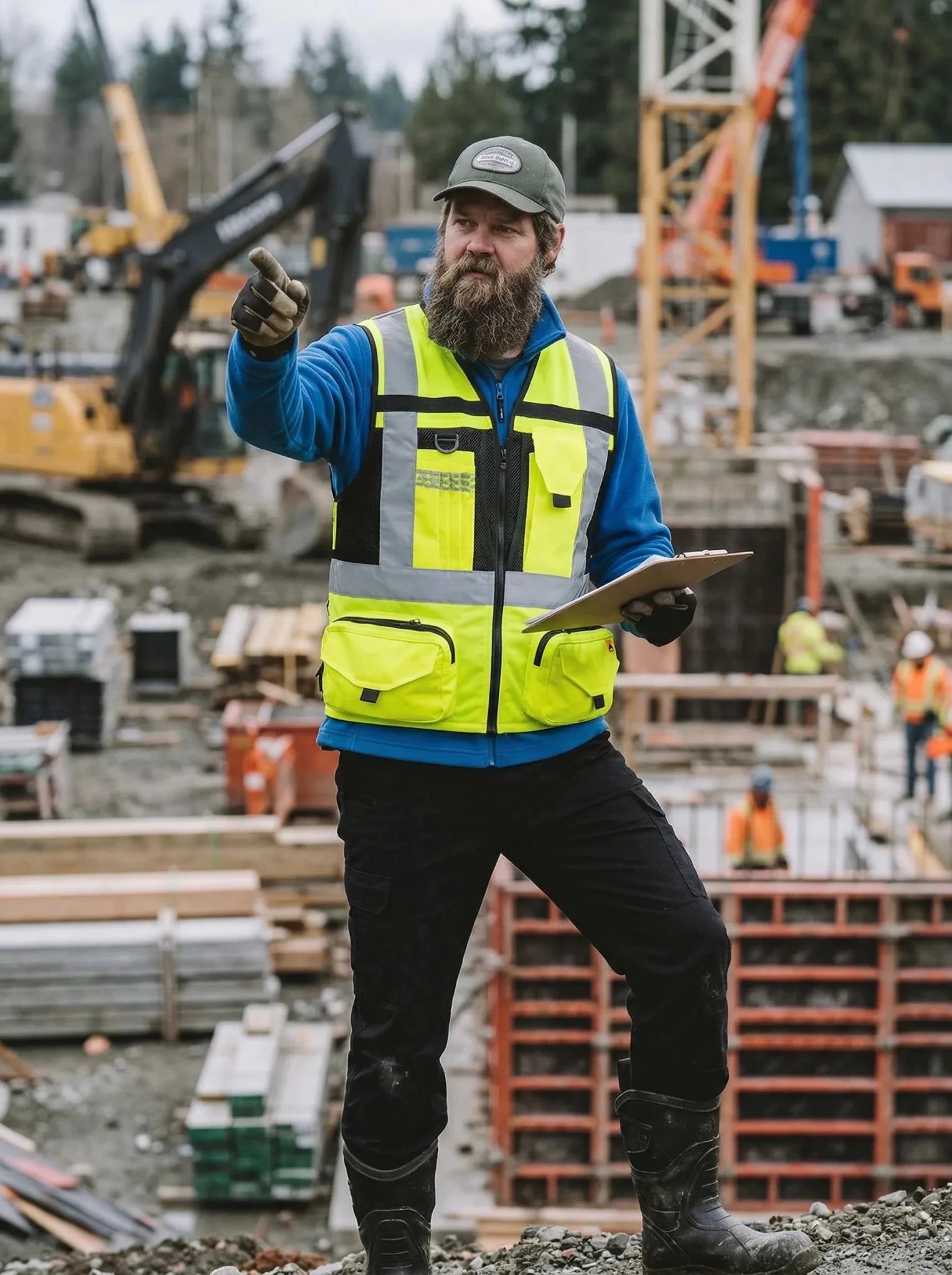 Chaleco Geólogo N1 Hombre Verde Anditek® – NCh3254 Reflectantes 3M™ 360° Chile - Anditek