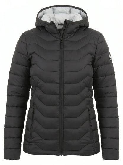 Chaqueta Térmica Mujer OXWEAR Goldstrike – Thermaloft® Hidrófugo, Gorro Desmontable y Diseño Ultra Liviano para Invierno