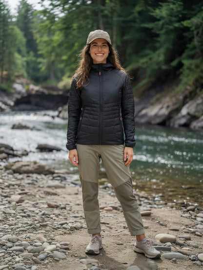 Chaqueta Híbrida Mujer OXWEAR Onyx – Thermaloft® Hidrófugo + Paneles +FLEX® Elásticos para Outdoor y Uso Diario - Anditek