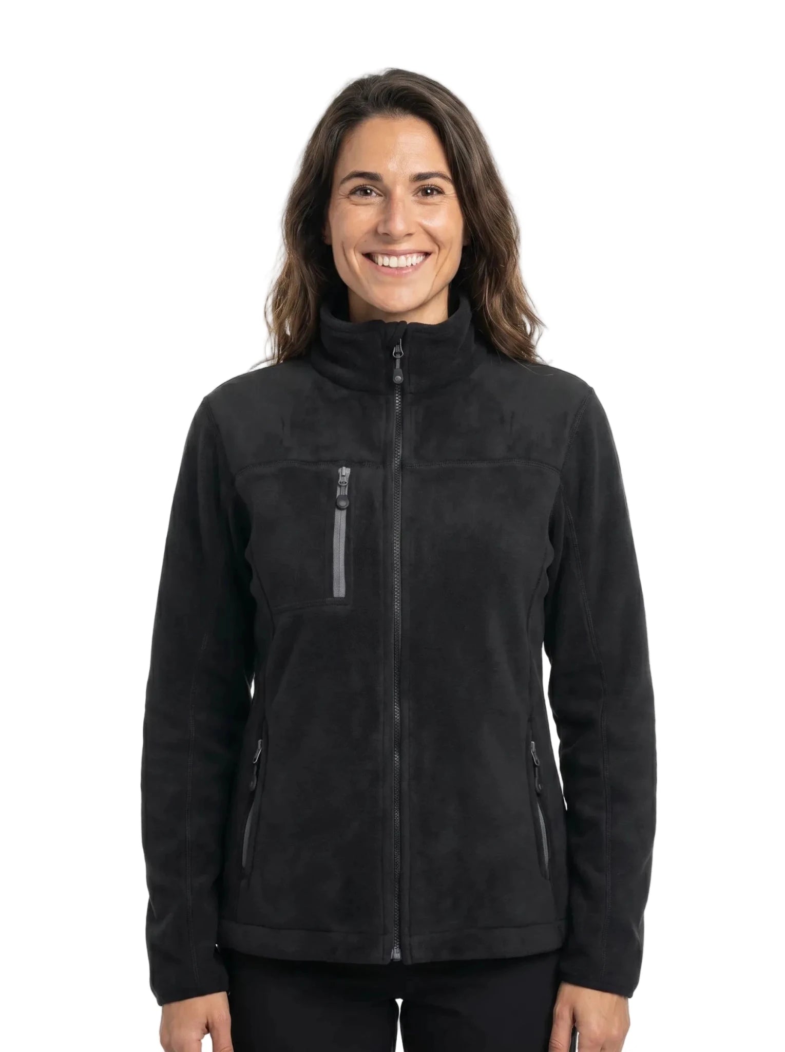 Chaqueta Micropolar Mujer Absolute Zero Polartec® W - 4600 – Hidrofóbica Antipilling Negro Chile - Anditek