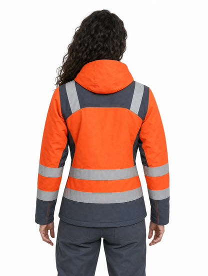 Parka Peregrin Orbital Mujer High Vis Naranjo / Amarillo – Impermeable Térmica EN 343 Clase 3:2