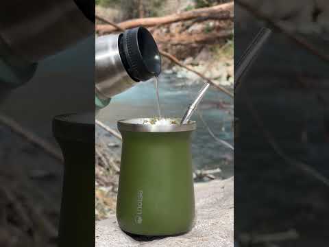 Mate de acero con bombilla, vista del interior
