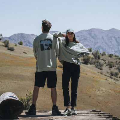 Polerón unisex sweatshirt Mycena de french terry verde, Lhotse