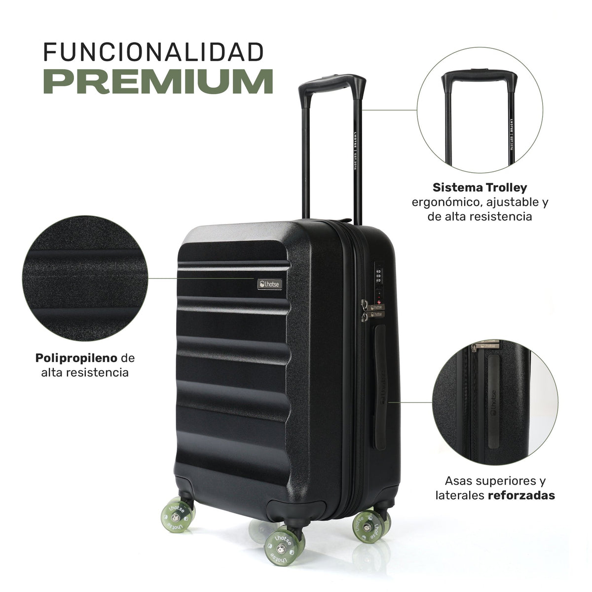 Maleta Frontier candado TSA y trolley de aluminio