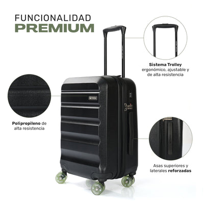 Maleta Frontier candado TSA y trolley de aluminio