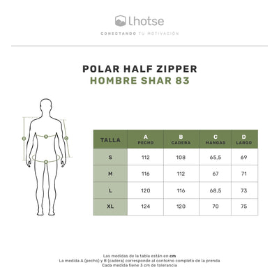 Polar Shar detalle del cierre half zip