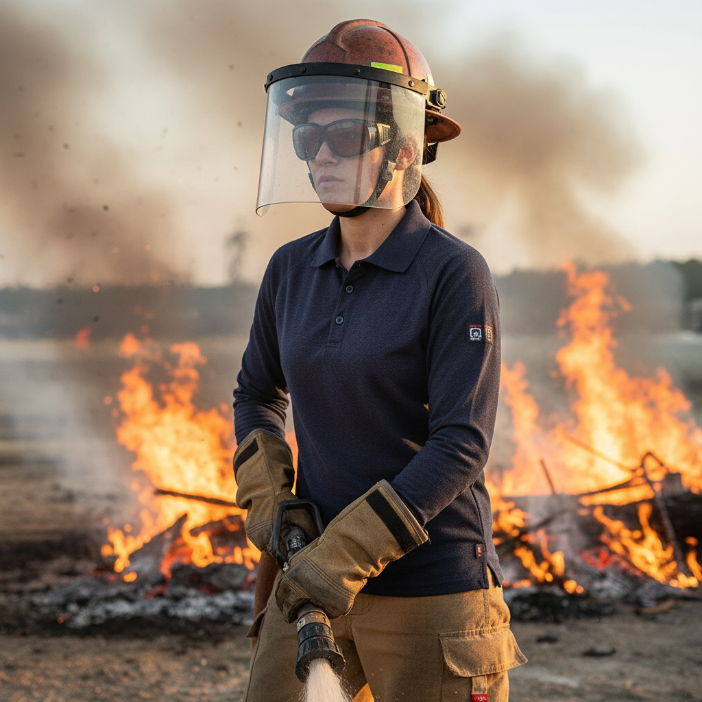 Polera Ignífuga Absolute Fire Mujer NFPA Azul