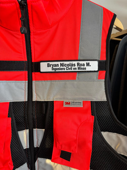 Parche GANCHO de Identificación Anditek con Texto Personalizado – Impresión Full Color con Velcro Gancho/Macho para Chalecos y Uniformes de Trabajo Chile