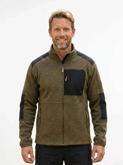 Polar Reforzado Hombre Oxwear Ranger – Thermafleece® Mélange Slim Fit Negro y Verde Musgo Chile - Anditek