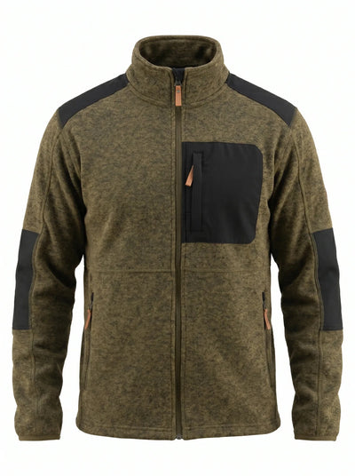 Polar Reforzado Hombre Oxwear Ranger – Thermafleece® Mélange Slim Fit Negro y Verde Musgo Chile - Anditek
