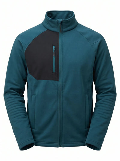 Polar Técnico Hombre Oxwear Cooper – Thermafleece® +FLEX® Medio Cierre Negro y Azul Patrol Chile - Anditek